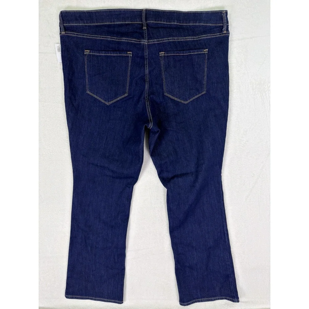 New Old Navy Jeans Womens 22 Plus Blue‎ Dark Wash Mid Rise Wow Bootcut Stretch